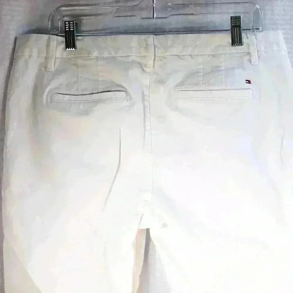 Women's Tommy Hilfiger Size 12 White flat front straight leg pants stretch - Picture 8 of 14
